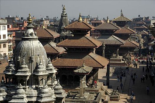 屋顶,庙宇,帕坦,加德满都,尼泊尔