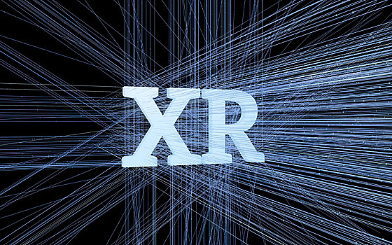 xr英文字母背景粒子发光线条