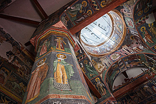 罗马尼亚,寺院,安息地,室内,壁画