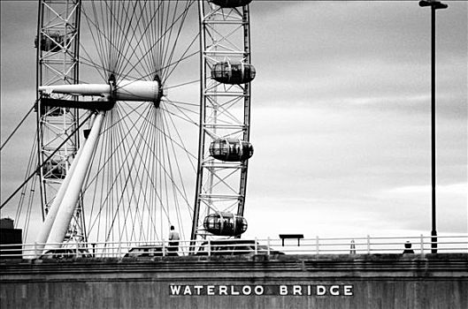 滑铁卢桥,伦敦眼,千禧之轮,伦敦,英格兰