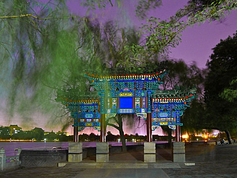 拱道,北海公园,黄昏,北京,中国