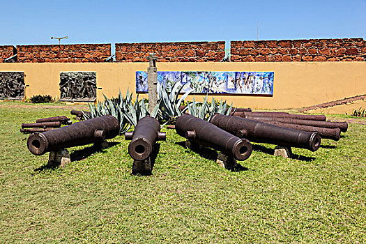 非洲,莫桑比克,马普托,大炮,院落,老,堡垒