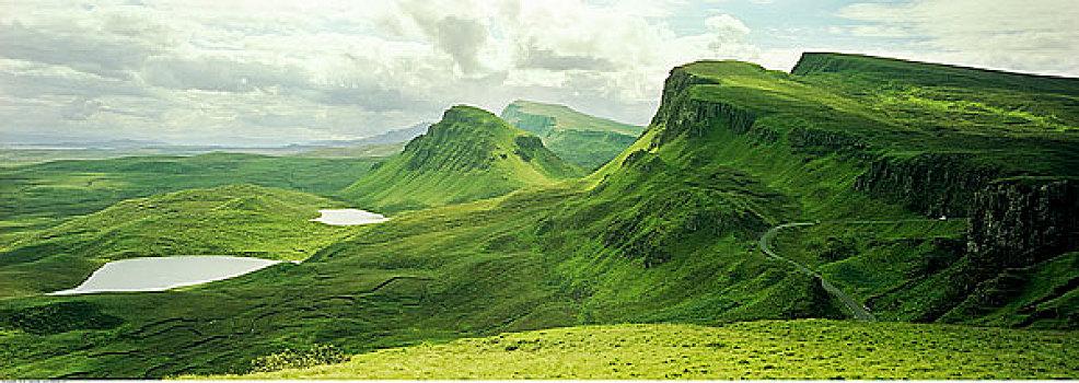 俯视,风景,白色,岛屿,苏格兰