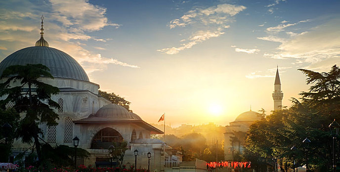 清真寺,日落