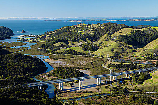 高架桥,河,北方,奥克兰,北岛,新西兰
