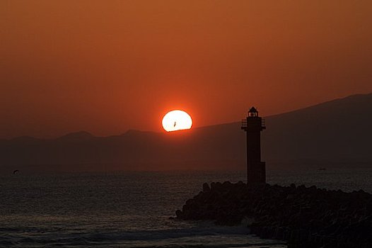 日出,鄂霍次克海,海洋