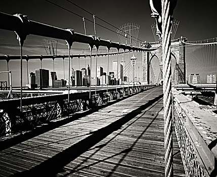 911事件,布鲁克林大桥,下曼哈顿,天际线,纽约,美国
