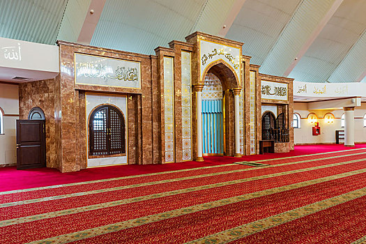 室内,哈利法,清真寺,祈祷,房间,男人,南,区域,哈萨克斯坦,亚洲