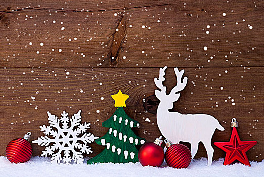 圣诞装饰,驯鹿,雪花,绿色,树,球