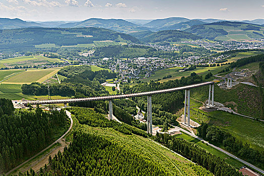 山谷,桥,北莱茵威斯特伐利亚,建筑工程,航拍,藻厄兰