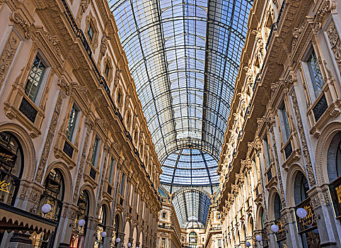 商业街廊,米兰,伦巴第,意大利,欧洲