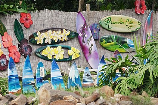 夏威夷,瓦胡岛,北岸,涂绘,冲浪板