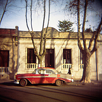 乌拉圭,萨克拉门托,老爷车,街道