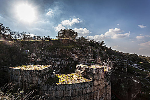 要塞,墙壁,约旦河西岸,以色列