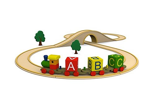 木制玩具,列车,字母,文字