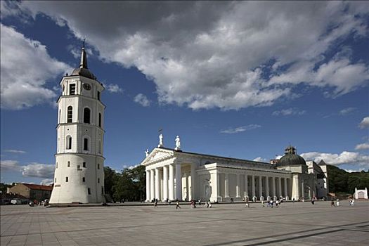 大教堂,钟楼,大教堂广场,维尔纽斯,立陶宛,波罗的海国家,欧洲