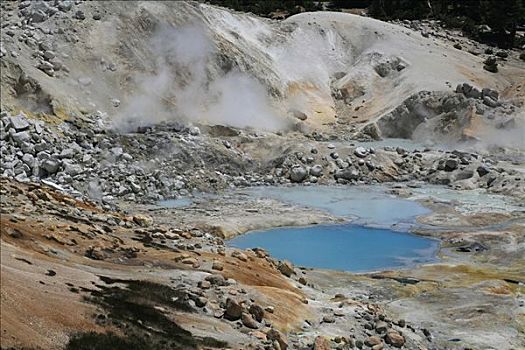 硫,区域,拉森火山国家公园,北加州,美国