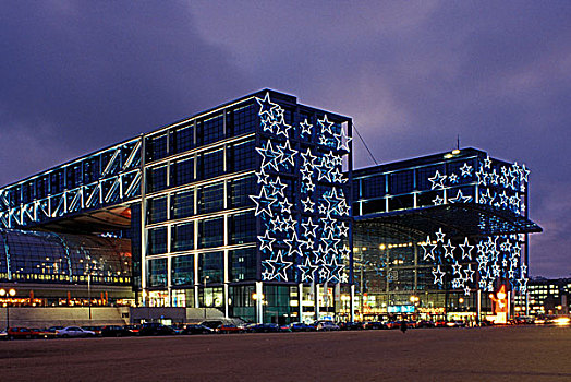 柏林,中央车站,装饰,圣诞节,亮光,蒂尔加滕,德国,欧洲