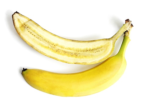 新鲜,水果,黄色,一半,香蕉