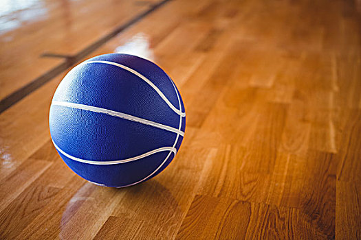 特写,蓝色,篮球,实木地板,球场