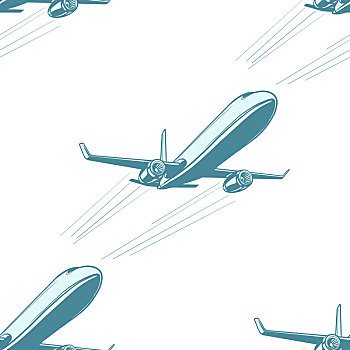 飞机,航空,空运,无缝,图案