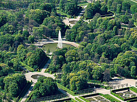 公园,城堡,汉诺威,航拍照片,德国