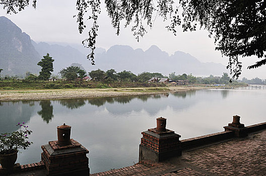 石灰岩,山峦,万荣,老挝