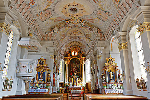 教区教堂,圣凯瑟琳,陆地,上巴伐利亚,巴伐利亚,德国,欧洲