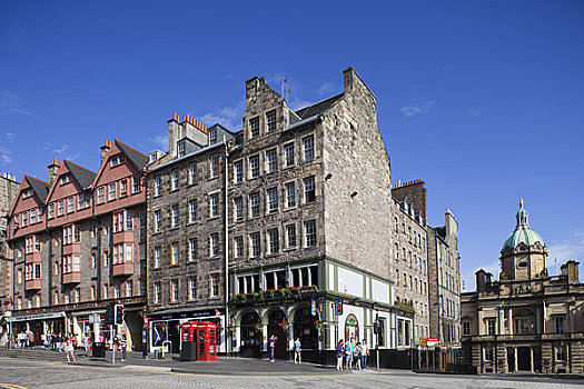 游客,购物街,皇家大道,爱丁堡,苏格兰
