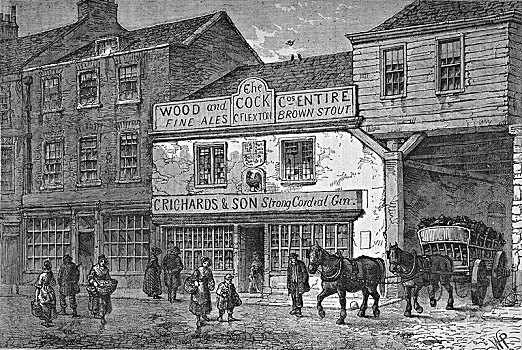 老,公鸡,酒馆,街道,威斯敏斯特,伦敦,1875年,艺术家,未知