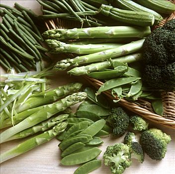 绿色食品,芦笋,花椰菜,嫩豌豆,豆