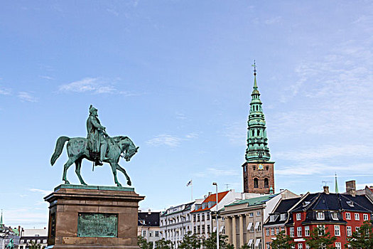 雕塑,国王,丹麦人,议会,哥本哈根,丹麦