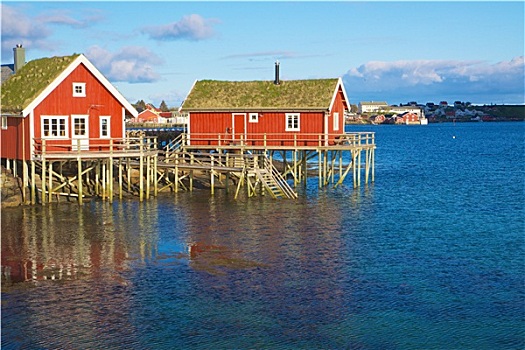 挪威,捕鱼,房子