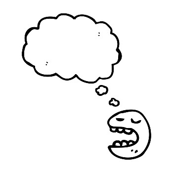 动画表情,脸,矢量,卡通,思考,泡泡,白色背景