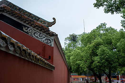 广州三月春天羊城的红墙绿瓦庄严肃穆