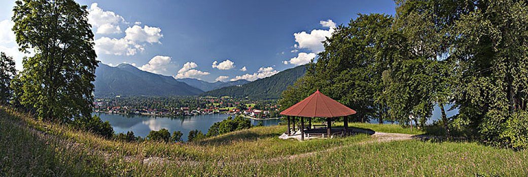 风景,泰根湖,洛赫特-伊根,山谷,上巴伐利亚,德国南部,德国