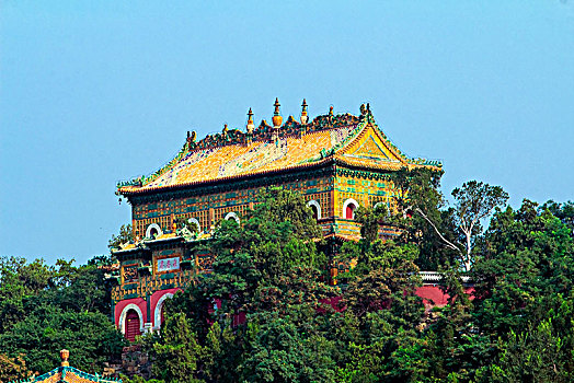 北京颐和园公园万寿山宫殿
