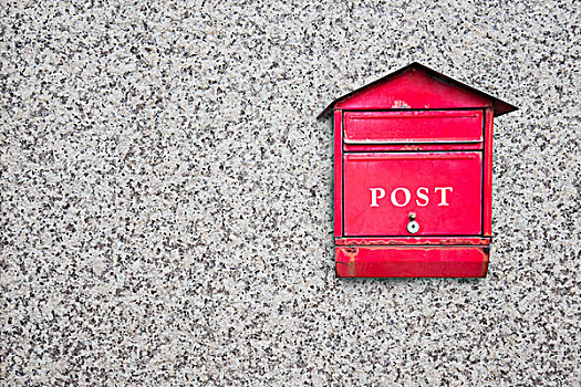 红色,邮箱,墙壁
