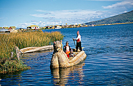 秘鲁,提提卡卡湖,盖丘亚族,船