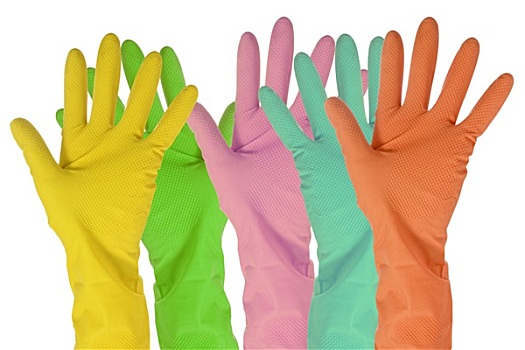 五个,彩色,手套