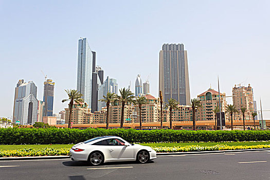 跑车,城市风光,迪拜,阿联酋