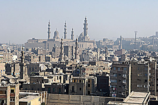 埃及,开罗,城市,俯视,墙壁