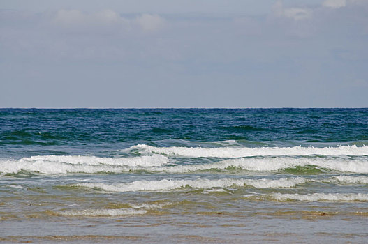 沙滩,北海,海岸,风吹,晴朗,夏天