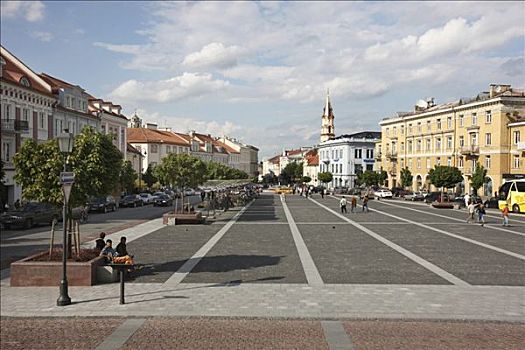 上方,市政厅,历史名城,中心,维尔纽斯,立陶宛,波罗的海国家,欧洲