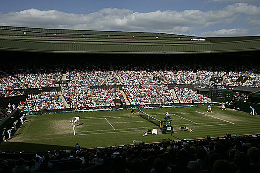 英格兰,伦敦,温布尔登,全视图,中心,球场,网球,冠军,2008年
