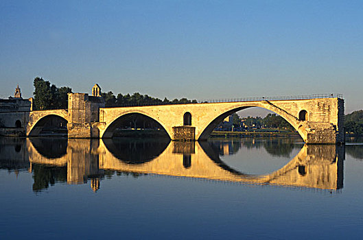桥,隆河,阿维尼翁,普罗旺斯,法国,欧洲