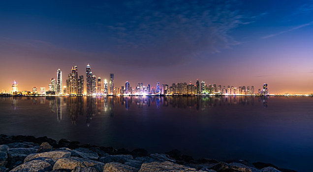 迪拜,码头,黎明