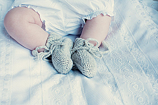 婴儿,编织,婴儿鞋,下部