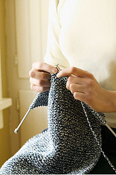 女人,编织品,围巾