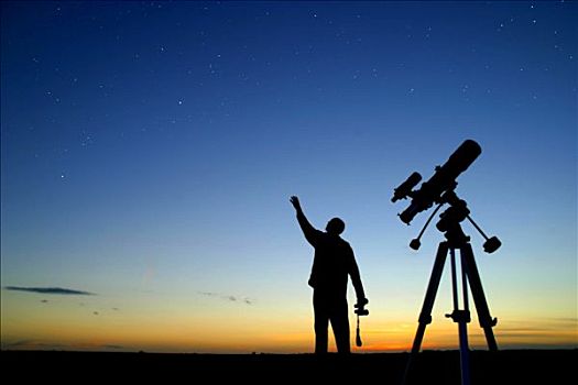 黎明,男像,望远镜,双筒望远镜